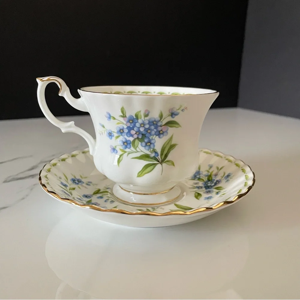July Forget-Me-Not Cup & Saucer by Royal Albert